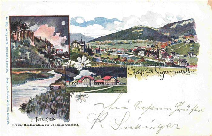 Herrenalb BAD HERRENALB BW Panorama Bahnhof Falkenstein Restauration zur schoene