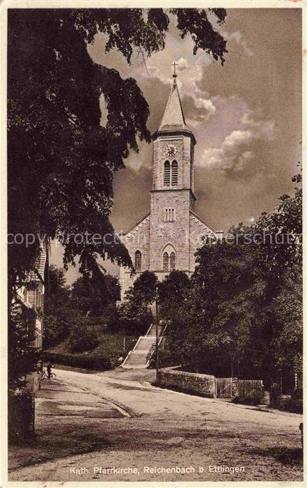 Reichenbach Ettlingen KARLSRUHE BW Katholische Pfarrkirche Feldpost
