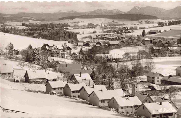Heimenkirch Herz-Jesu-Heim und Umgebung Winterpanorama Allgaeuer Alpen