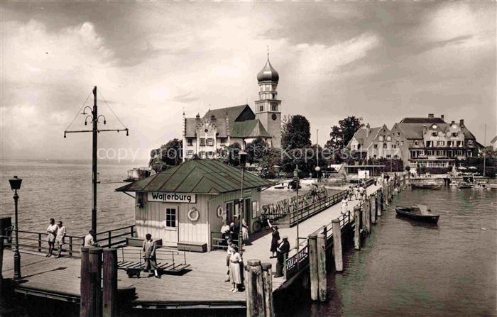 Wasserburg am Bodensee Bayern Landesteg Kirche Hotel Restaurant