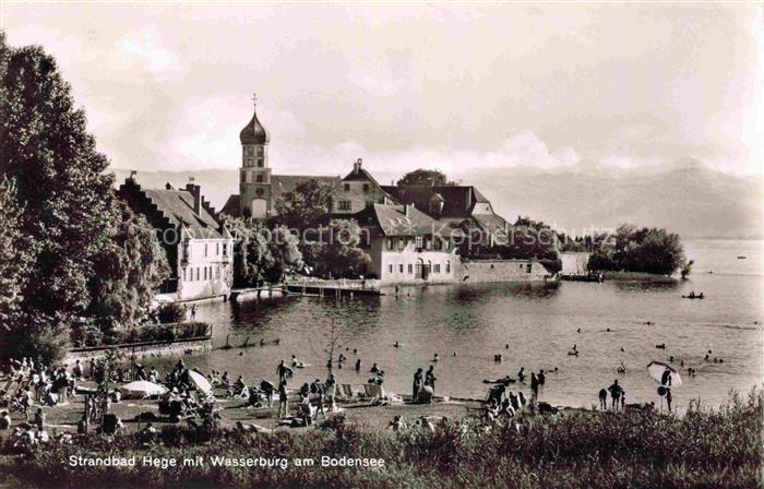 Hege Bodensee Strandbad mit Wasserburg Kirche