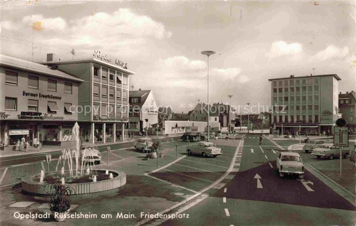 RuessELSHEIM Main Friedensplatz Brunnen Opelstadt