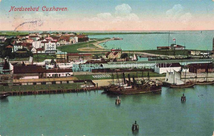 CUXHAVEN Nordseebad Panorama Hafen