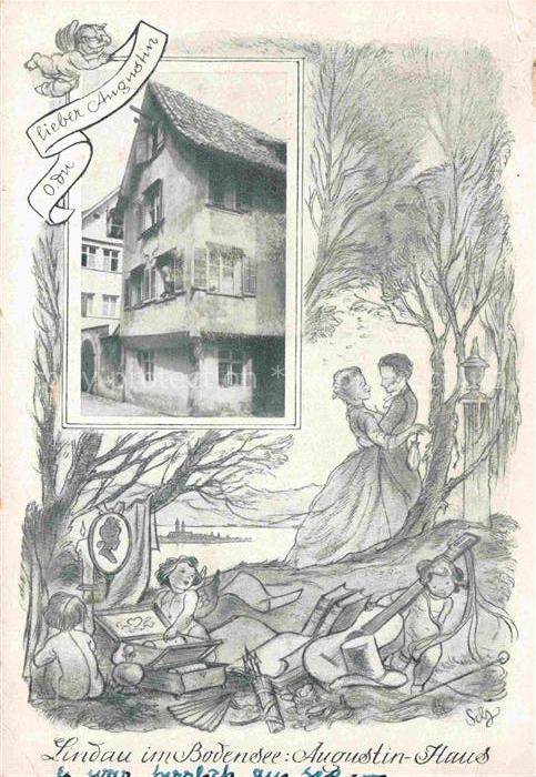 LINDAU  Bodensee Bayern Augustin-Haus Der liebe Augustin Bodensee-Roman Kuenstle