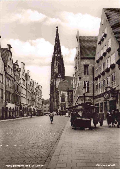 MueNSTER   Westfalen NRW Prinzipalmarkt und St. Lamberti-Kirche