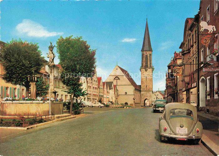 Kemnath Stadt Marktplatz Blick zur Kirche