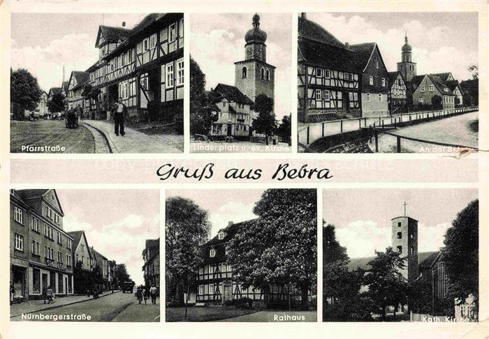 Bebra Hessen Pfarrstrasse Nuernberger Strasse Rathaus Kirche Linderplatz Partie
