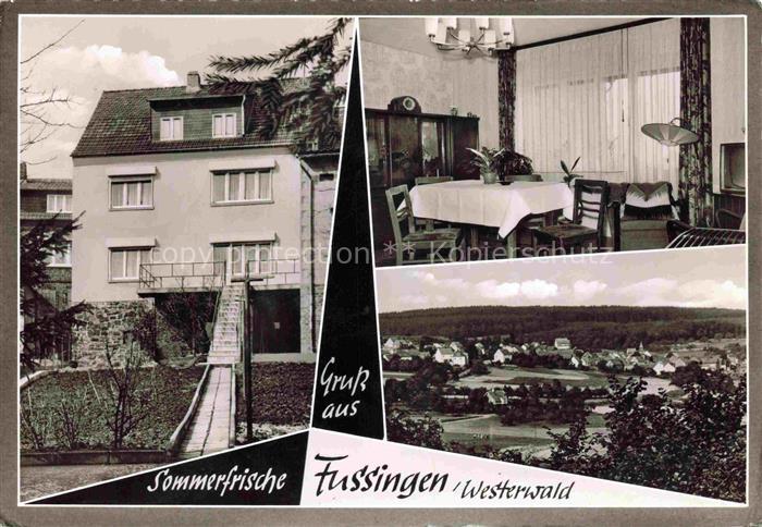 Fussingen Waldbrunn Westerwald Hessen Pension Lassmann Gastraum Panorama Sommerf