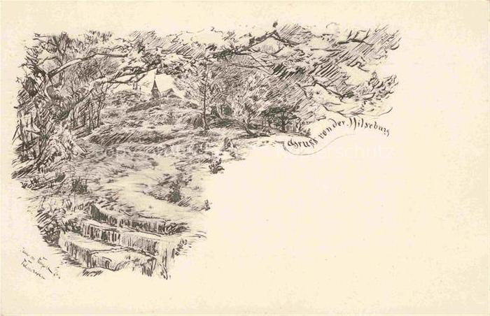 Milseburg Hilders Hessen Panoramakarte Zeichnung