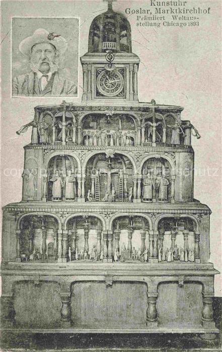 GOSLAR Harz Niedersachsen Kunstuhr Marktkirchhof praemiert Weltausstellung Chica