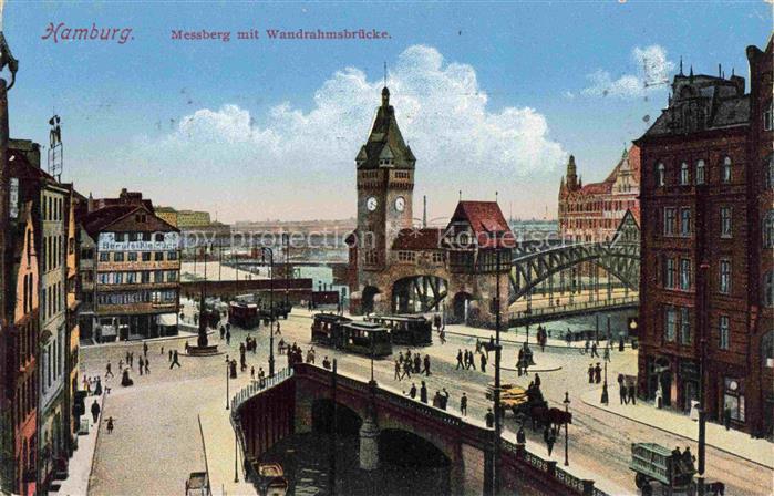 HAMBURG  CITY Messberg mit Wandrahmsbruecke Feldpost Briefstempel