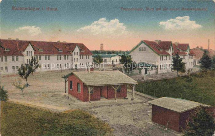 Munsterlager Munster Truppenuebungsplatz Truppenlager Blick auf die neuen Barack