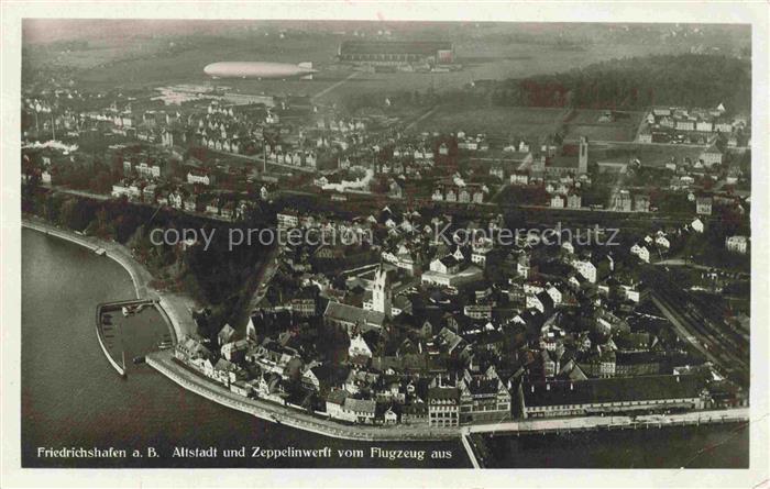 FRIEDRICHSHAFEN Bodensee Altstadt und Zeppelinwerft