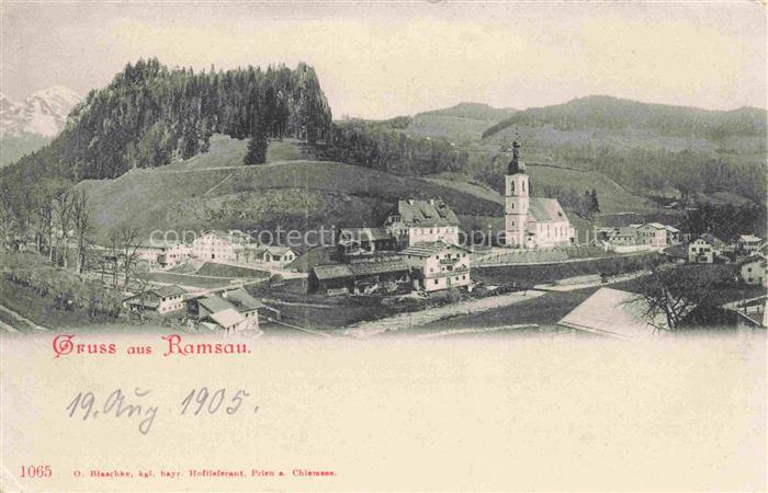 RAMSAU  Berchtesgaden Bayern Teilansicht mit Kirche