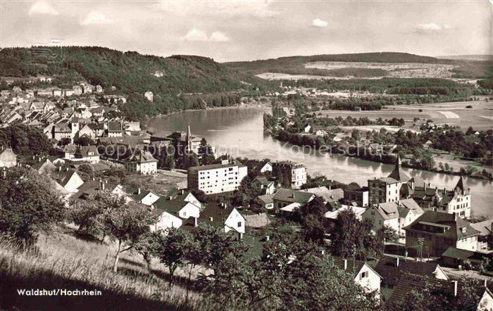 Waldshut-Tiengen Panorama Blick ueber den Rhein