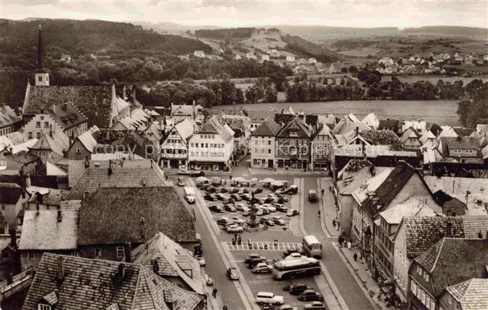 Bad Neustadt Saale Bayern Marktplatz mit Karmelitenkloster