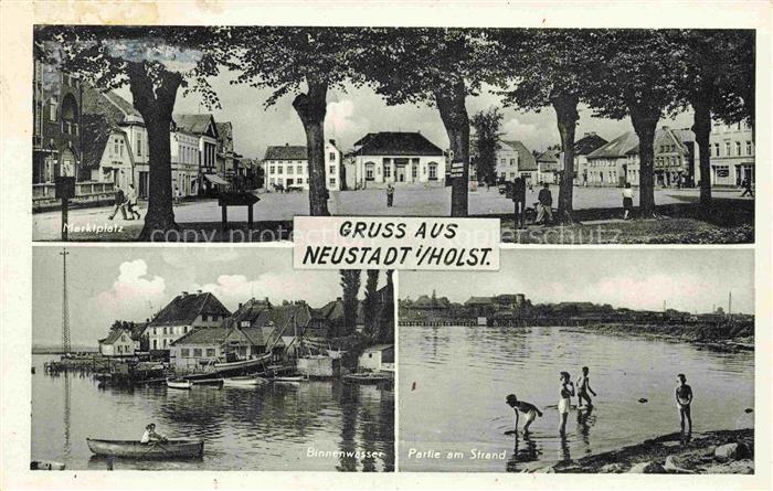 Neustadt Holstein Marktplatz Binnenwasser Partie am Strand