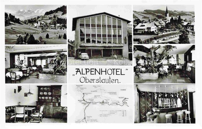 Oberstaufen Oberallgaeu Bayern Alpenhotel Panorama Ansicht mit Kirche Alpen