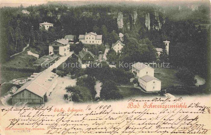 Bad Schweizermuehle Rosenthal-Bielatal Saechsische Schweiz Luftaufname