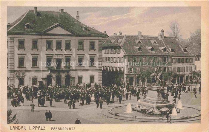 LANDAU  PFALZ Paradeplatz Denkmal Reiterstandbild