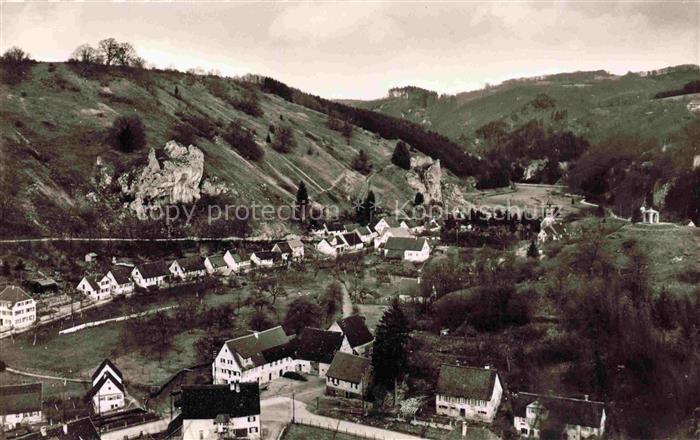 Seeburg Bad Urach BW Teilansicht mit Gasthaus Lamm