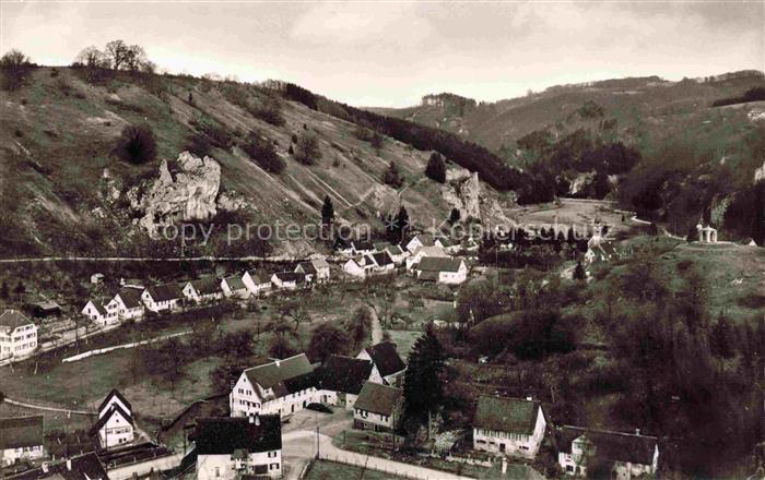Seeburg Bad Urach BW Teilansicht mit Gasthaus Lamm