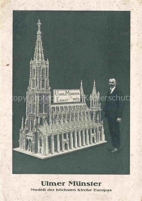 ULM  Donau Modell Ulmer Muenster erbaut 1933 nach der Zeichnung Fa. Brendel Mutt