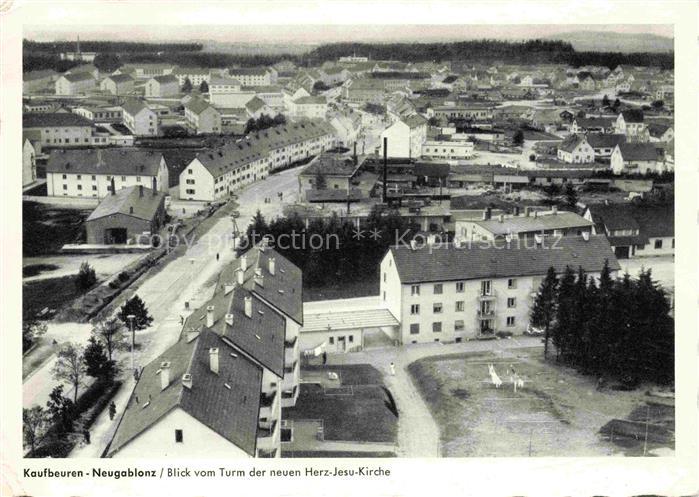 Neugablonz Kaufbeuren Bayern Panorama Blick vom Turm der neuen Herz-Jesu-Kirche