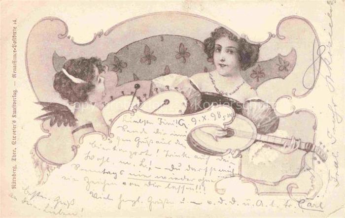 STROEFER Theo Nuernberg Verlag Nr. Frau Kind Trommel