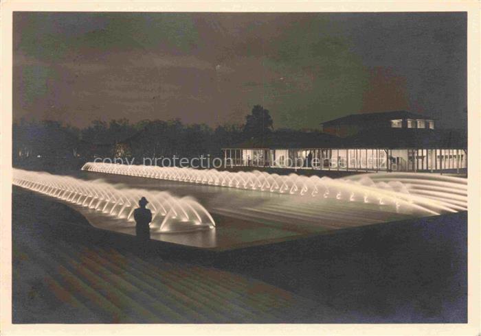 Reichsgartenschau 1939 STUTTGART Nachts Wasserspielen