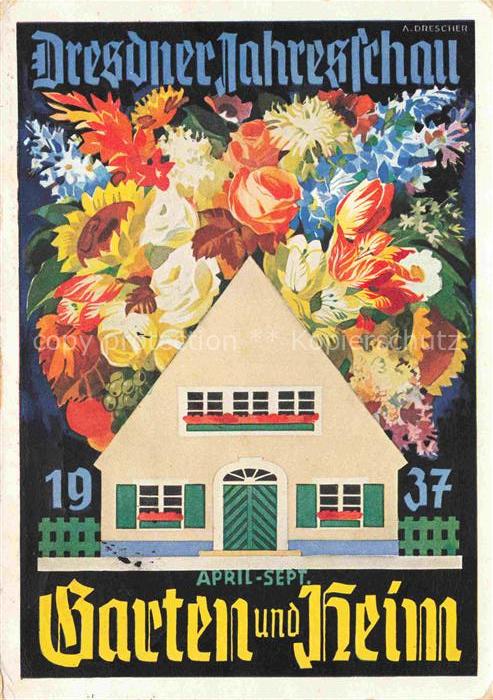 Reichsgartenschau 1937 Jahresschau DRESDEN Garten Heim A. Drescher