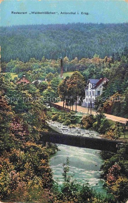 Antonsthal Erzgebirge Sachsen Panorama mit Restaurant Waldschloesschen
