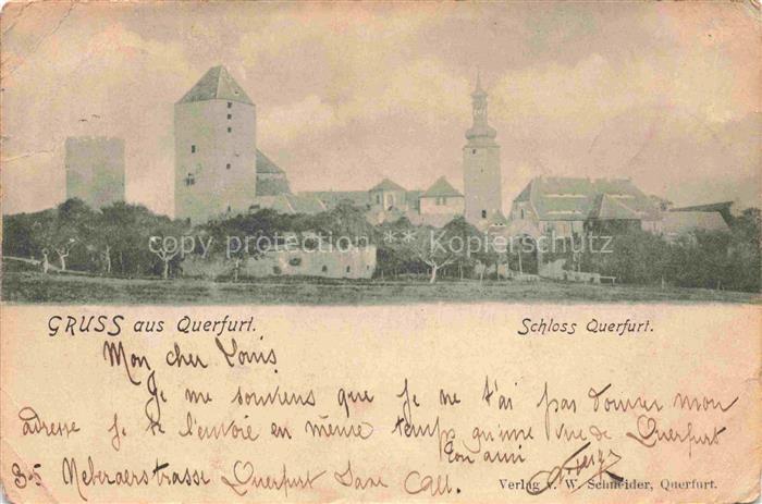 Querfurt Sachsen-Anhalt Ansicht mit Schloss