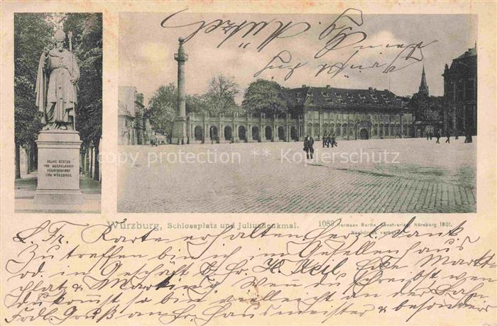 WueRZBURG Bayern Schlossplatz Juliusdenkmal