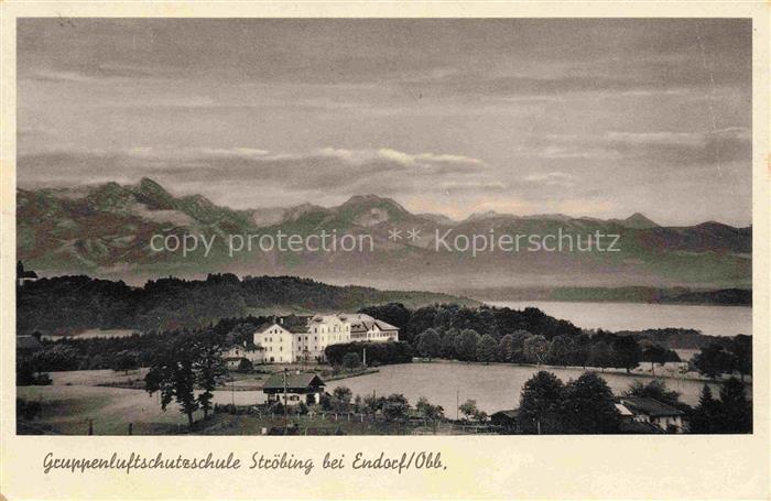 Stroebing Oberbayern Bad Endorf Bayern Panorama Gruppenluftschutzschule Alpen Fe