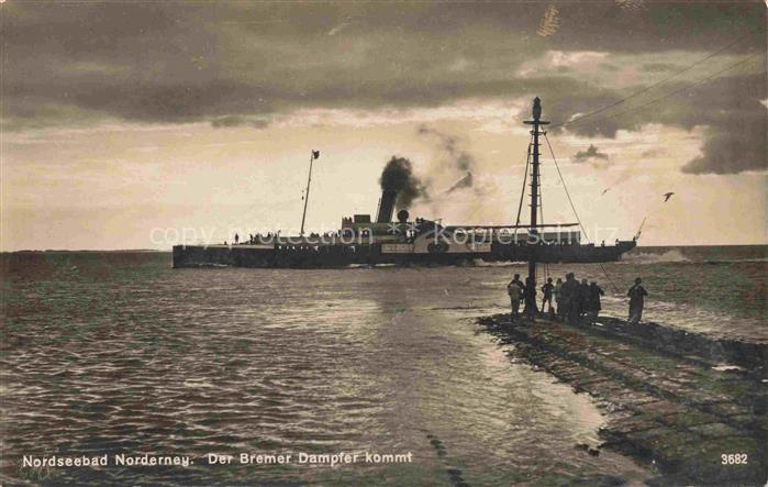 NORDERNEY Nordseebad Ankunft des Bremer Dampfers