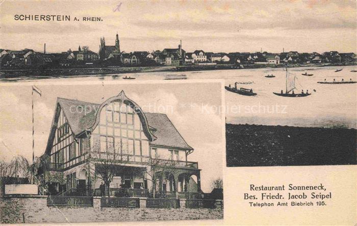 Schierstein WIESBADEN Panorama Rhein Restaurant Sonneneck Feldpost