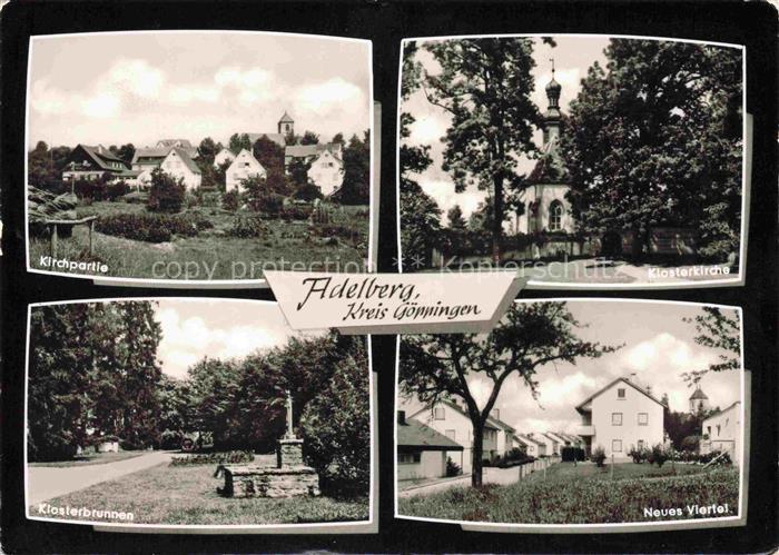 Adelberg Goeppingen BW Ansicht mit Kirche Klosterkirche Klosterbrunnen Neues Vie