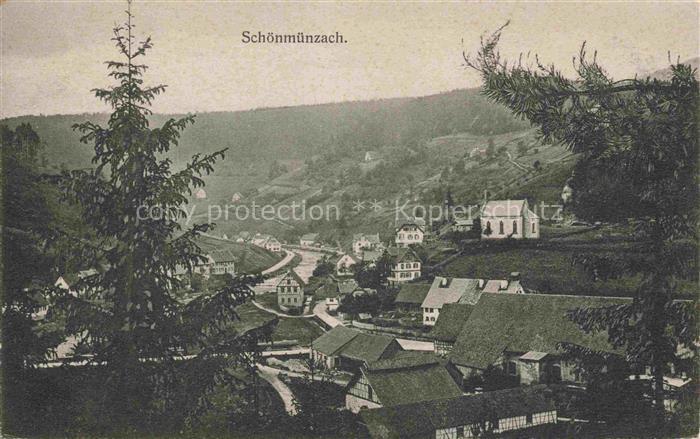 Schoenmuenzach Baiersbronn Panorama Blick vom Waldrand aus