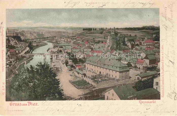 Diez Lahn Stadtpanorama Kornmarkt