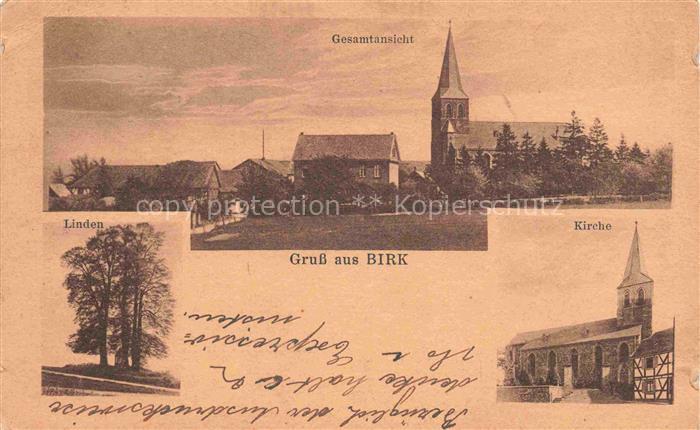 Birk Siegkreis Lohmar NRW Teilansicht mit Kirche Alte Linden