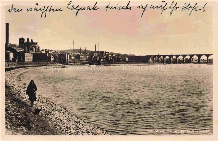Harkortsee Herdecke Ruhr NRW Uferpartie am Wasser Kraftwerk und Viadukt