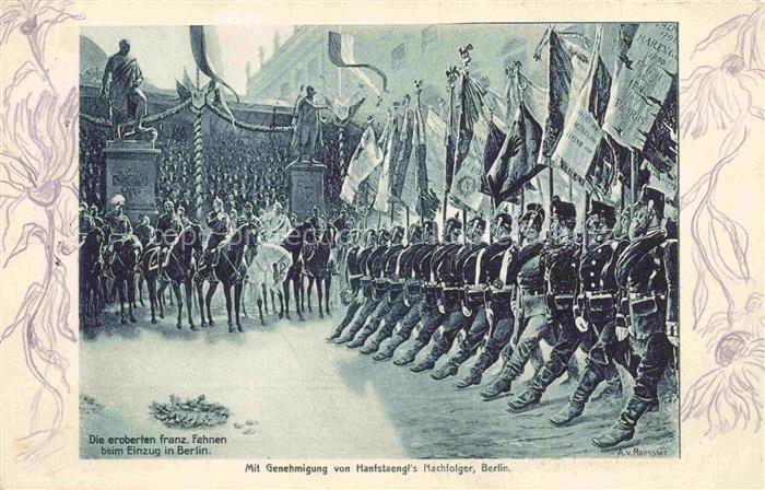 BERLIN  CITY Die eroberten franzoesischen Fahnen beim Einzug in Berlin Rotes Kre