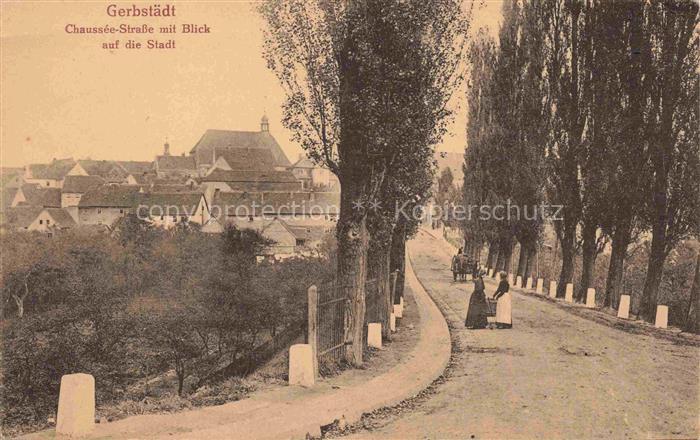 Gerbstaedt Gerbstedt Mansfeld-Suedharz Sachsen-Anhalt Chaussée-Strasse mit Blick