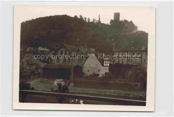 Gemuenden  Main-Spessart Bayern Teilansicht mit Blick zur Burg
