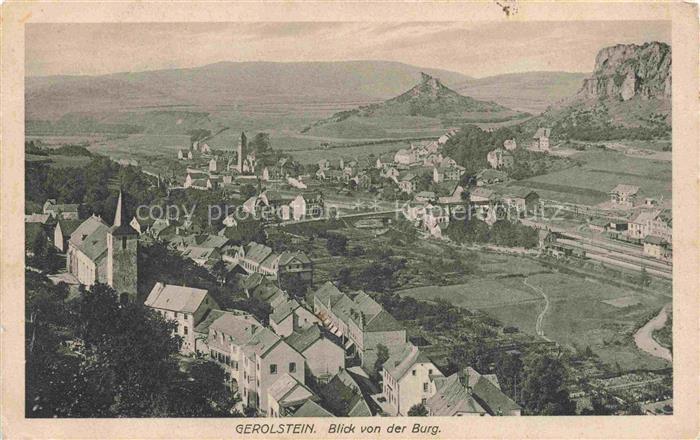 Gerolstein Rheinland-Pfalz Panorama Blick von der Burg Feldpost
