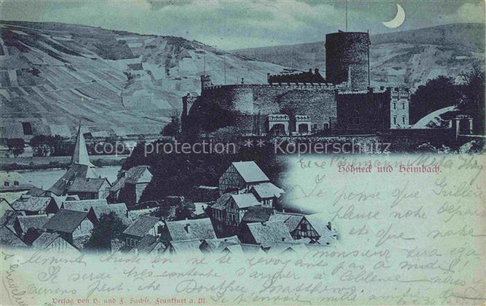 Heimbach Eifel Rur Dueren NRW Hohneck und Heimbach im Mondschein Deutsche Reich