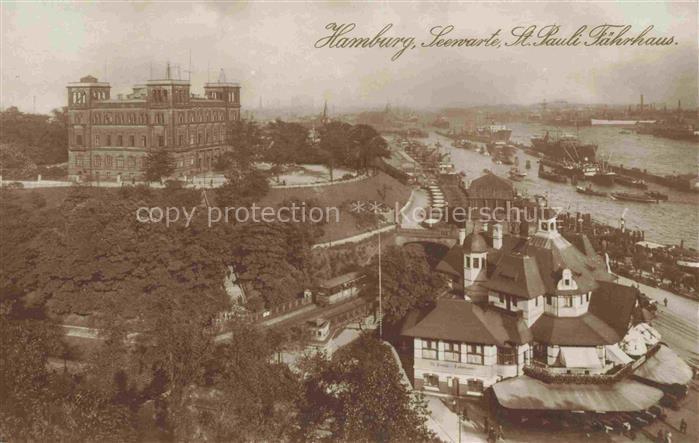 HAMBURG  CITY Panorama Seearte St. Pauli Faehrhaus