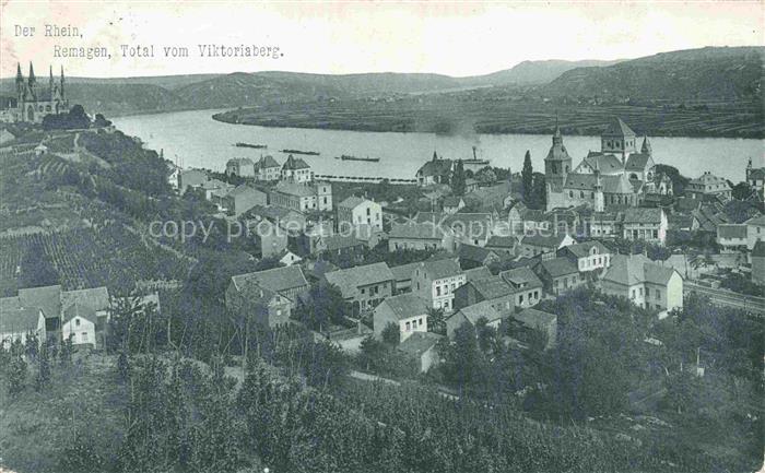 REMAGEN Rheinland-Pfalz Panorama Blick vom Viktoriaberg mit Blick ueber den Rhei