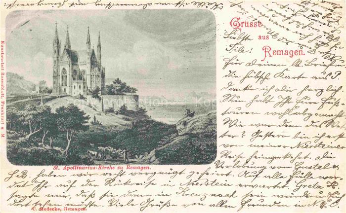 REMAGEN Rheinland-Pfalz St. Apollinarius-Kirche Kuenstlerkarte